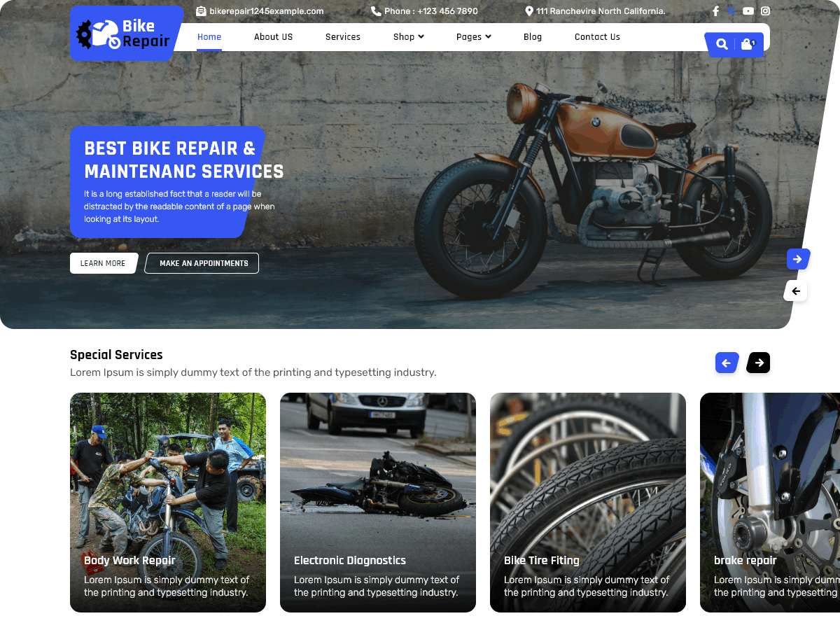 Motorcycle Repair theme screenshot