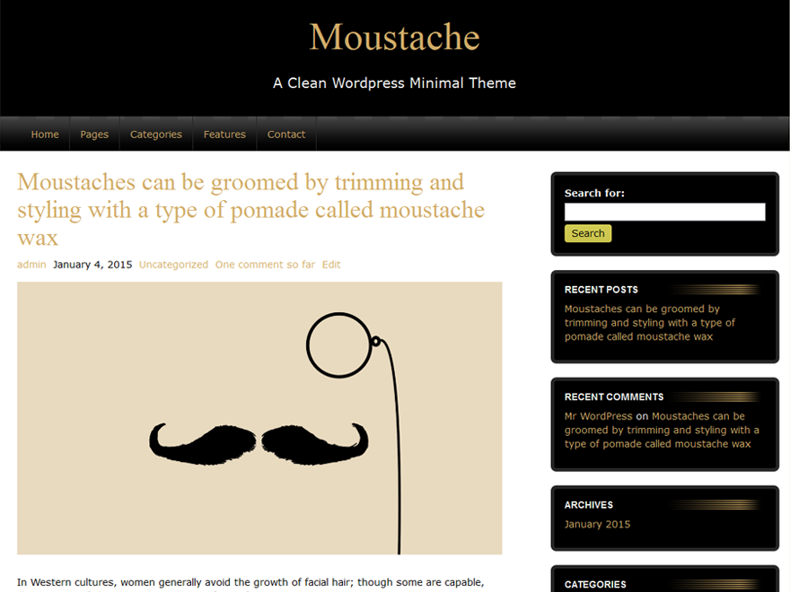 Moustache theme screenshot