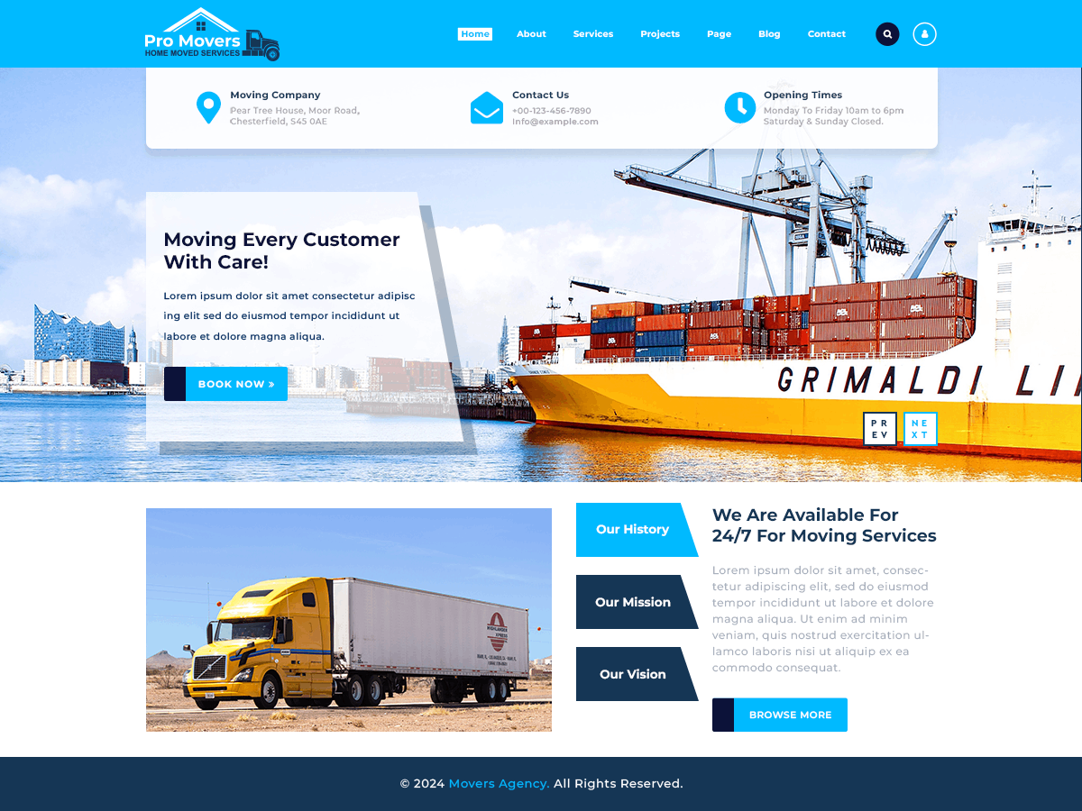 Movers Agency theme screenshot