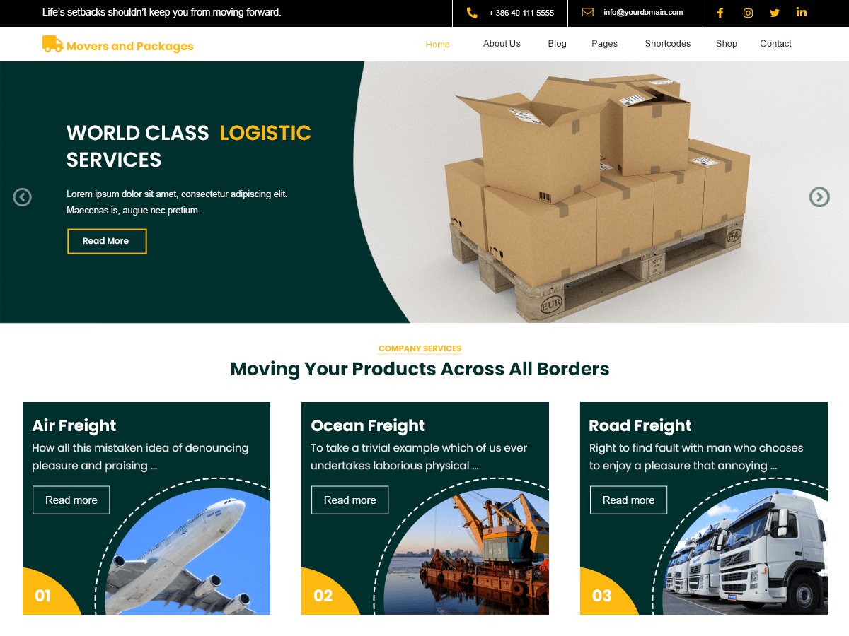 Movers and Packers theme screenshot