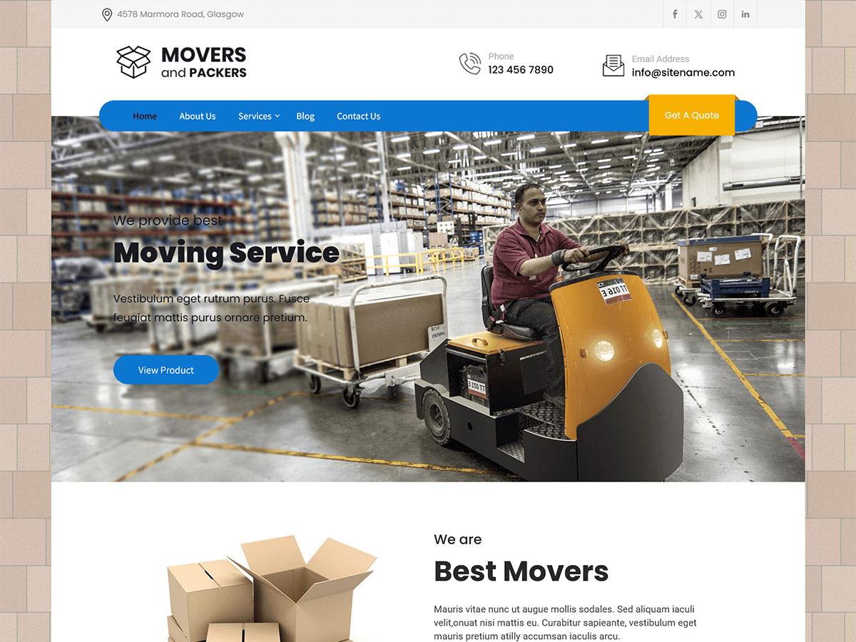 Movers Packers theme screenshot