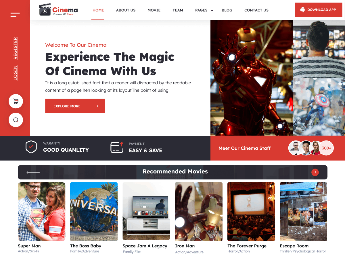 Movie Cinema Blocks theme screenshot