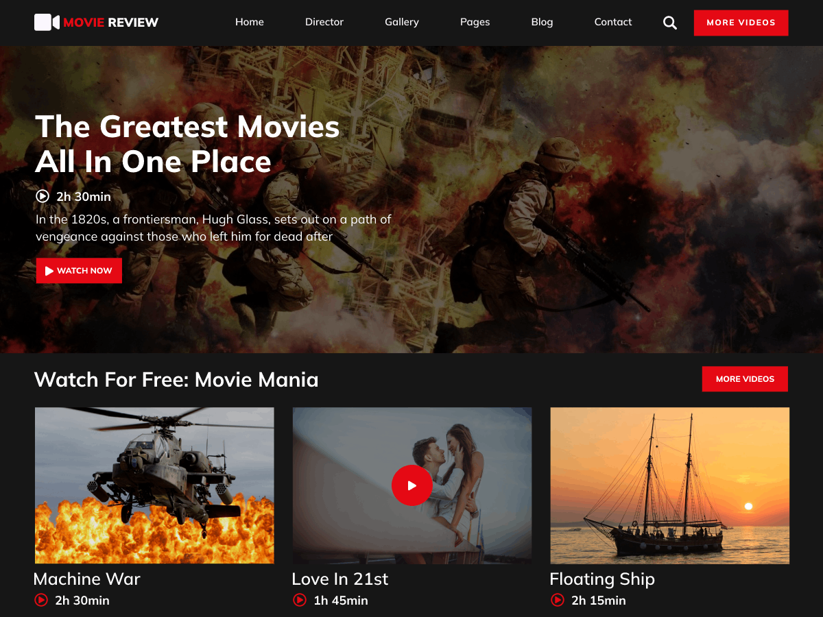 Movie Review Hub theme screenshot