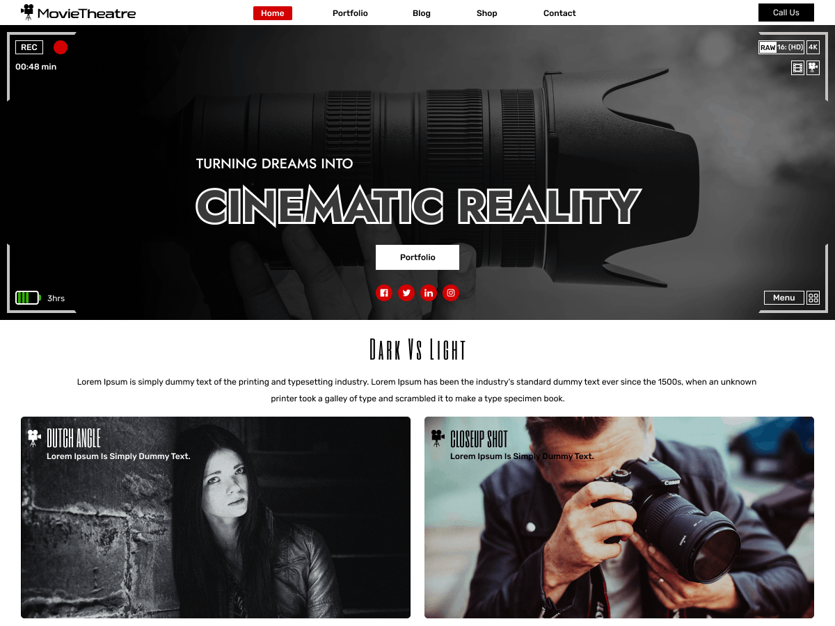 Movie Theatre theme screenshot