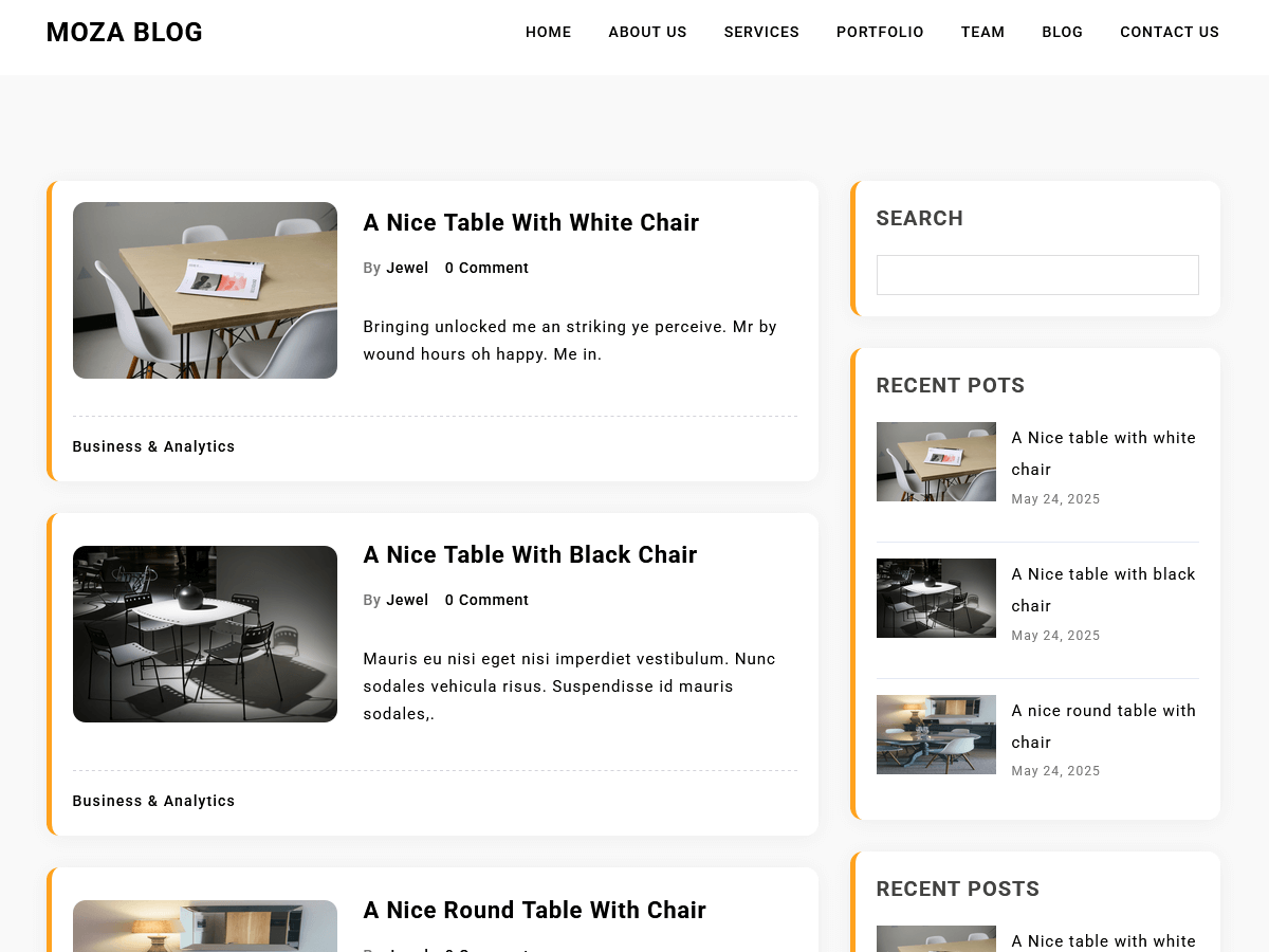 Moza Blog theme screenshot
