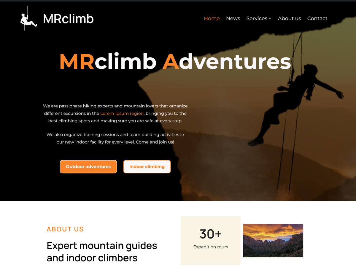 MRclimb theme screenshot