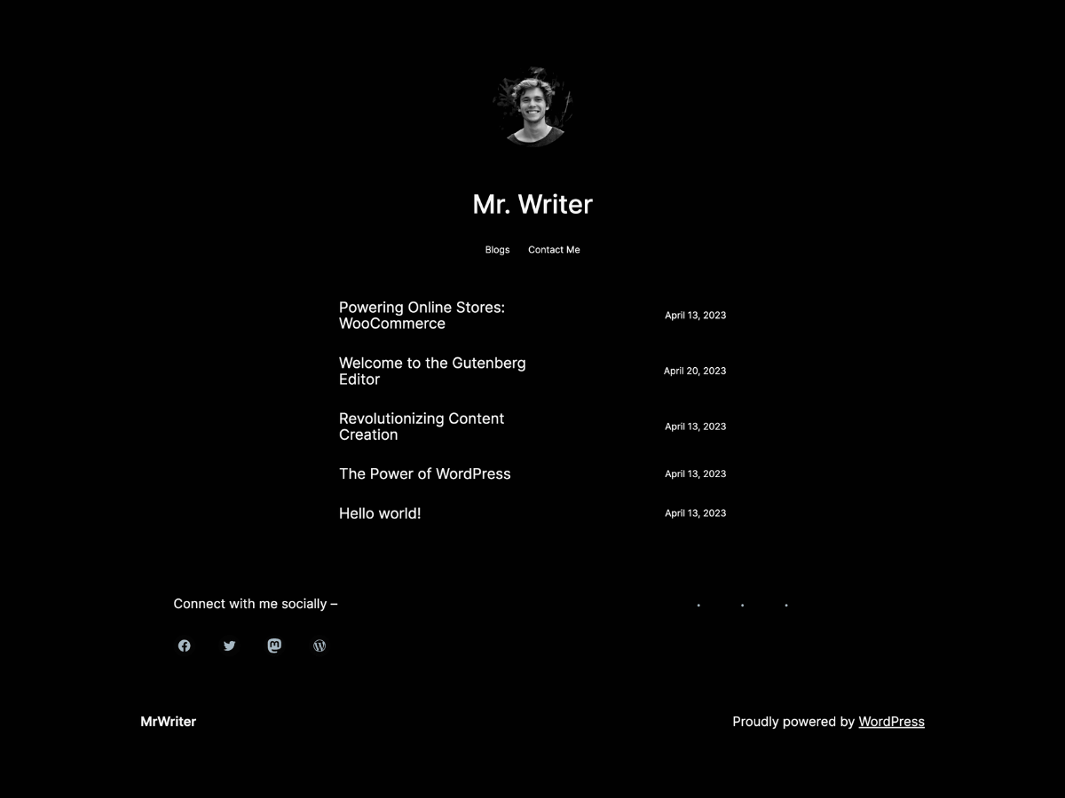 MrWriter theme screenshot