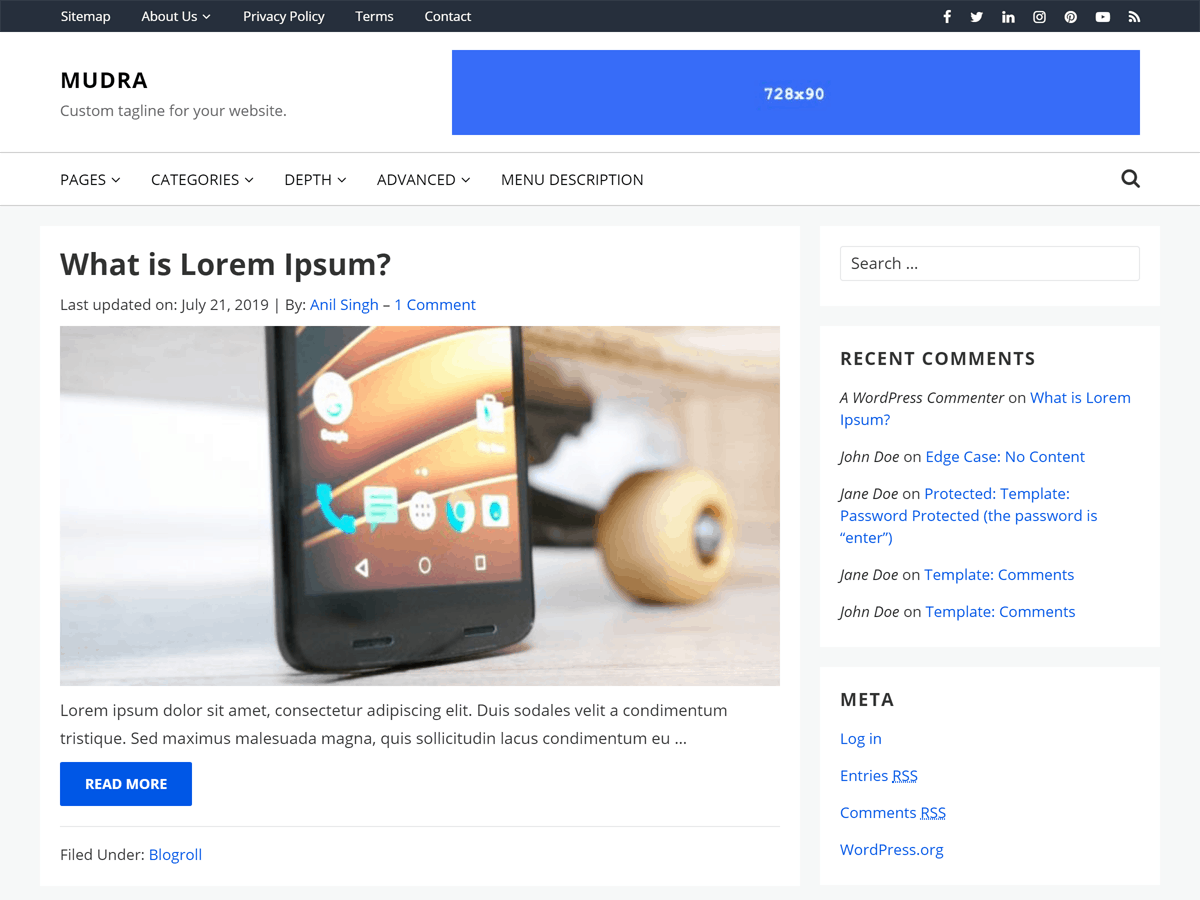 Mudra theme screenshot