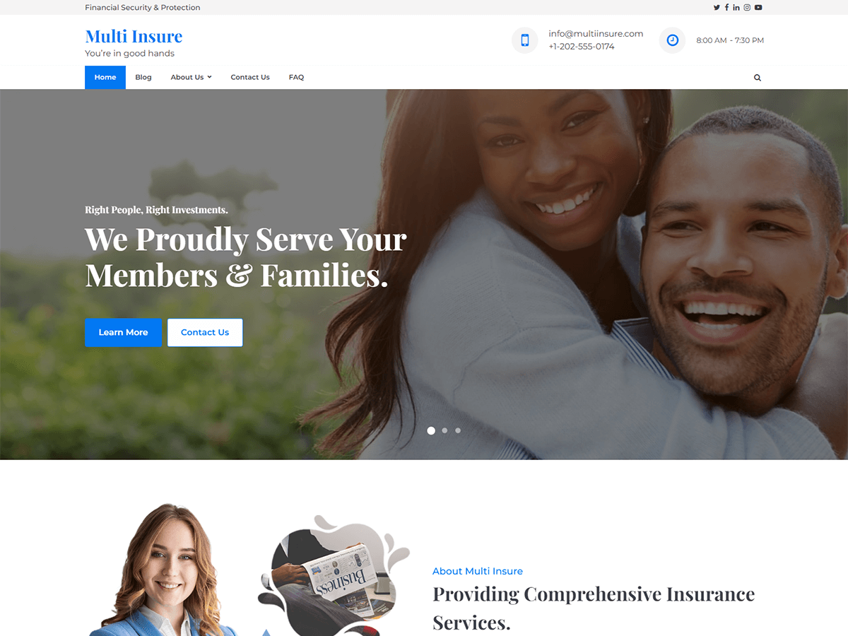 Multi Insure theme screenshot