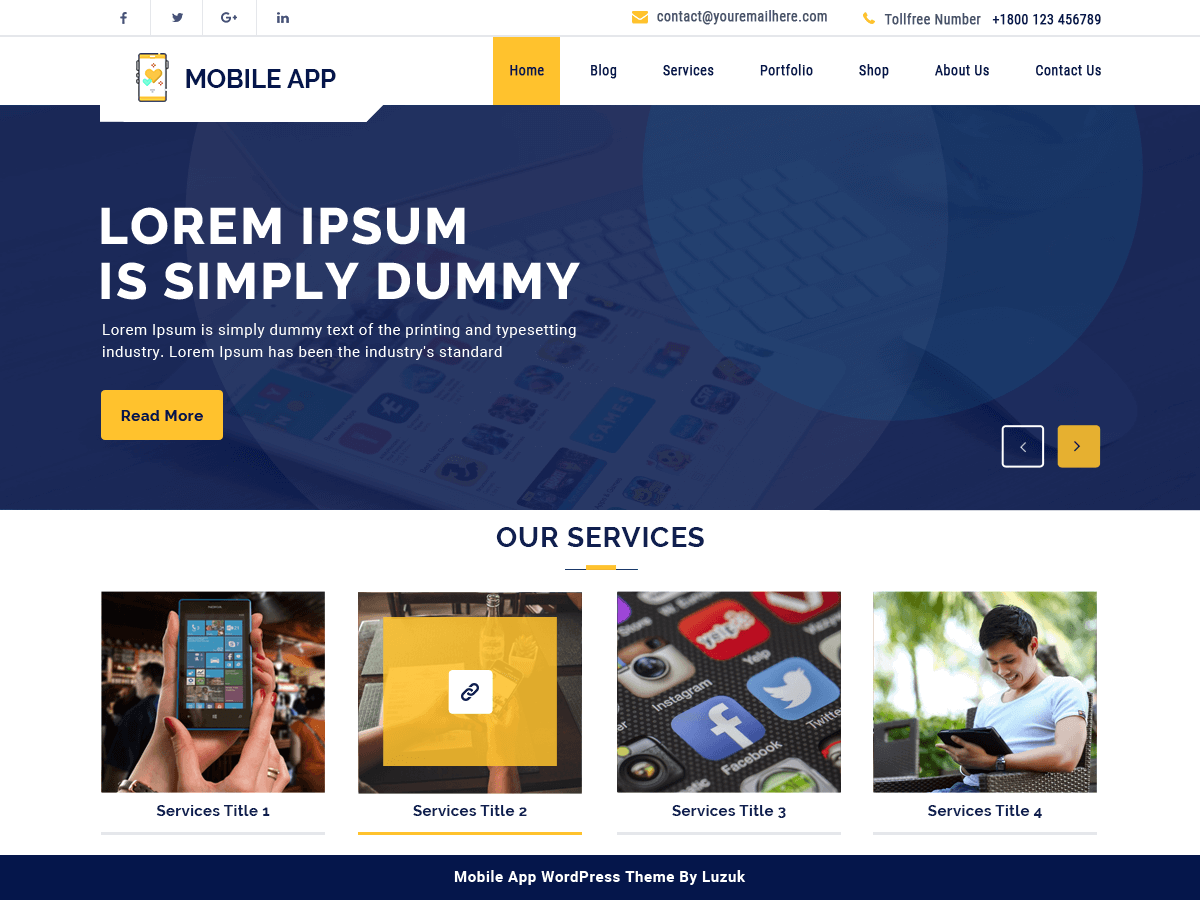 Multi Mobile App theme screenshot