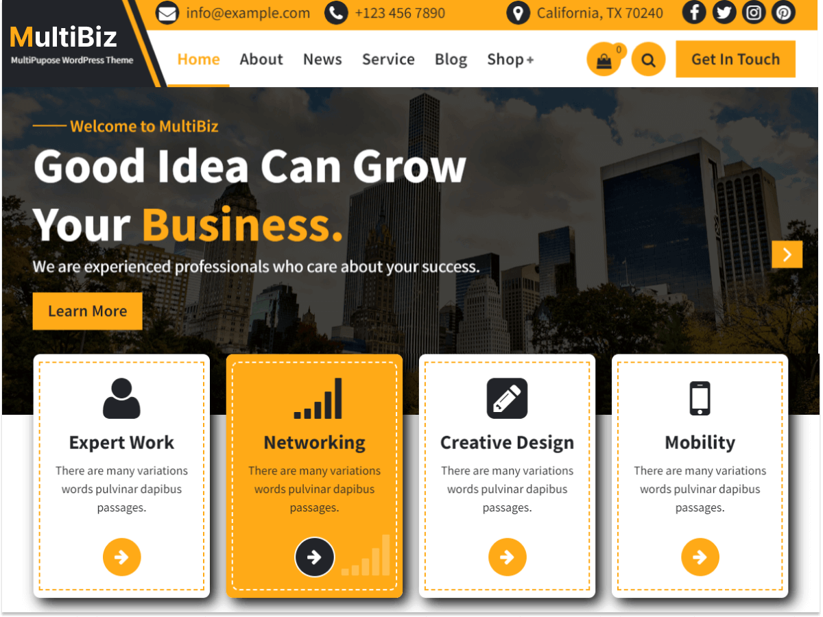 MultiBiz theme screenshot