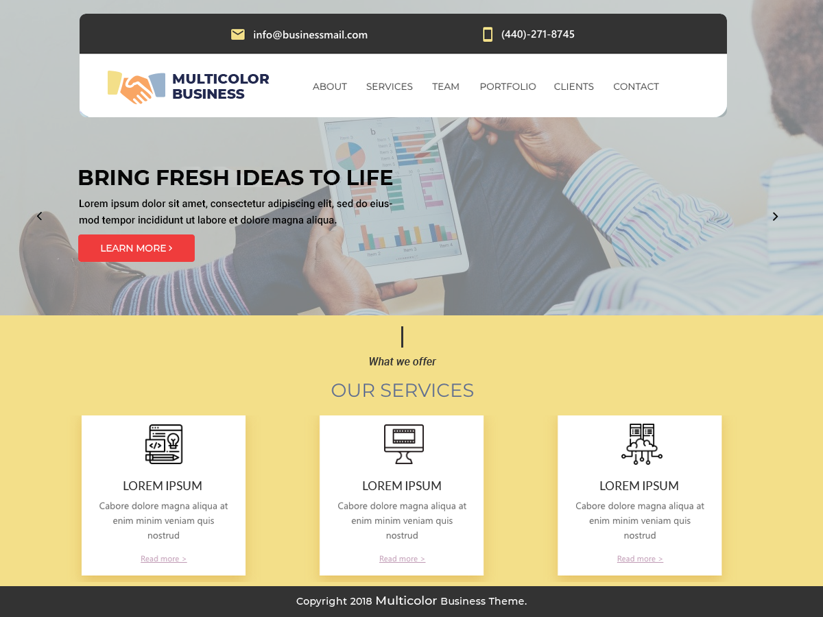 Multicolor Business theme screenshot