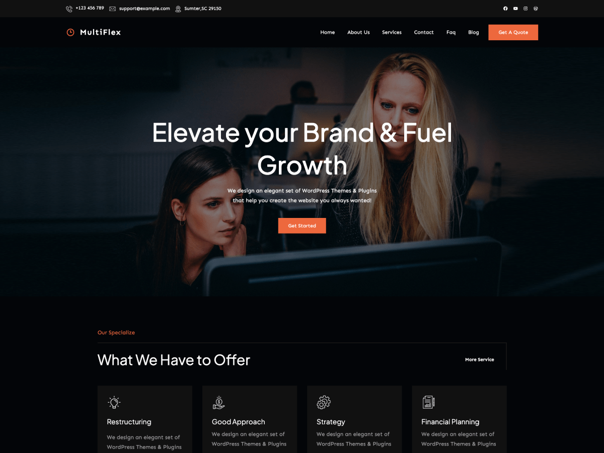 Multiflex theme screenshot