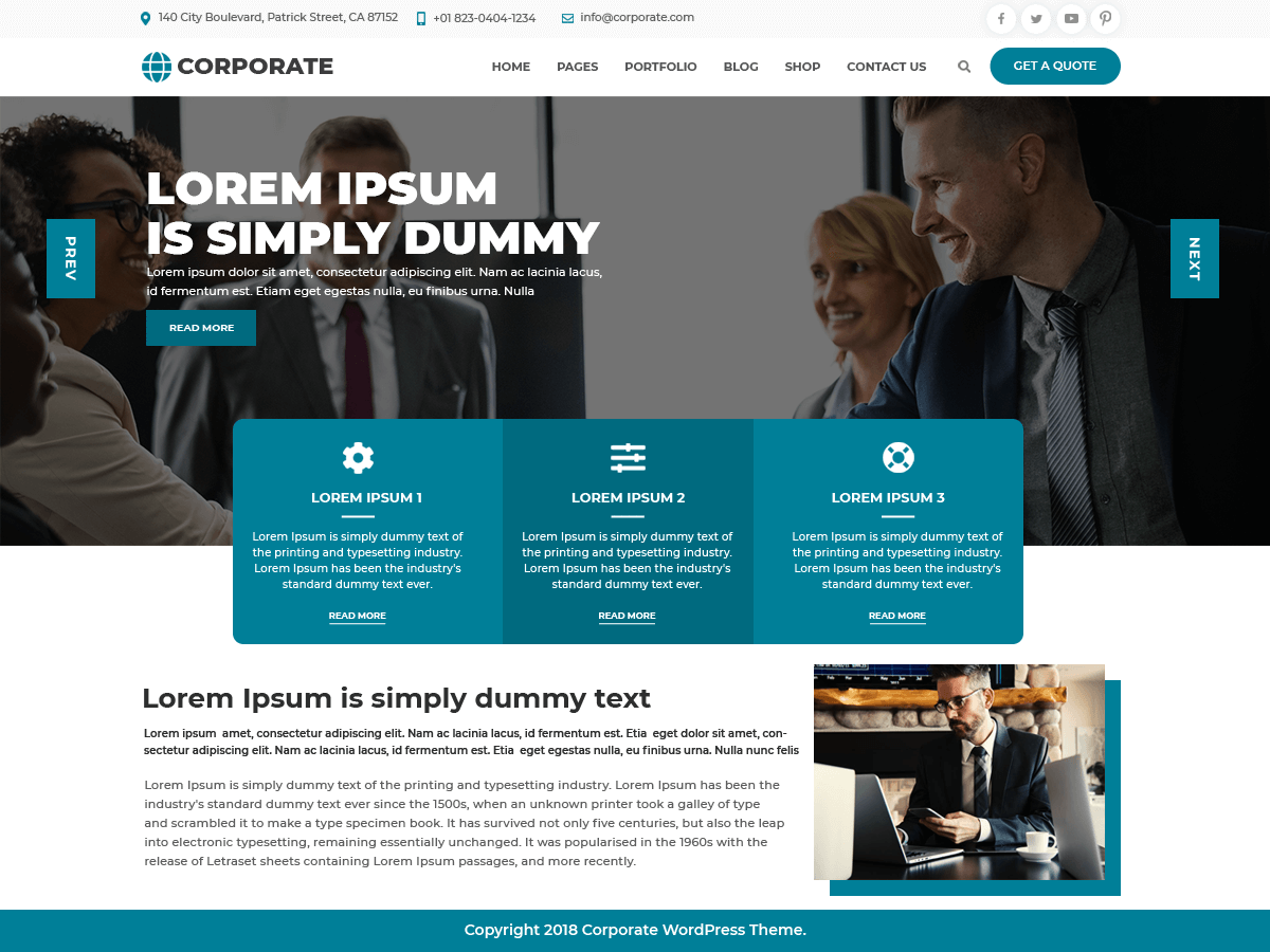Multipurpose Corporate theme screenshot
