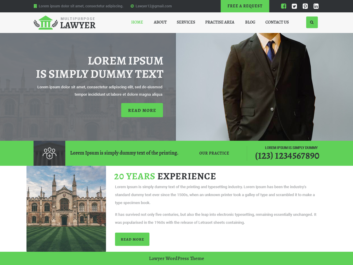 Multipurpose Lawyer theme screenshot