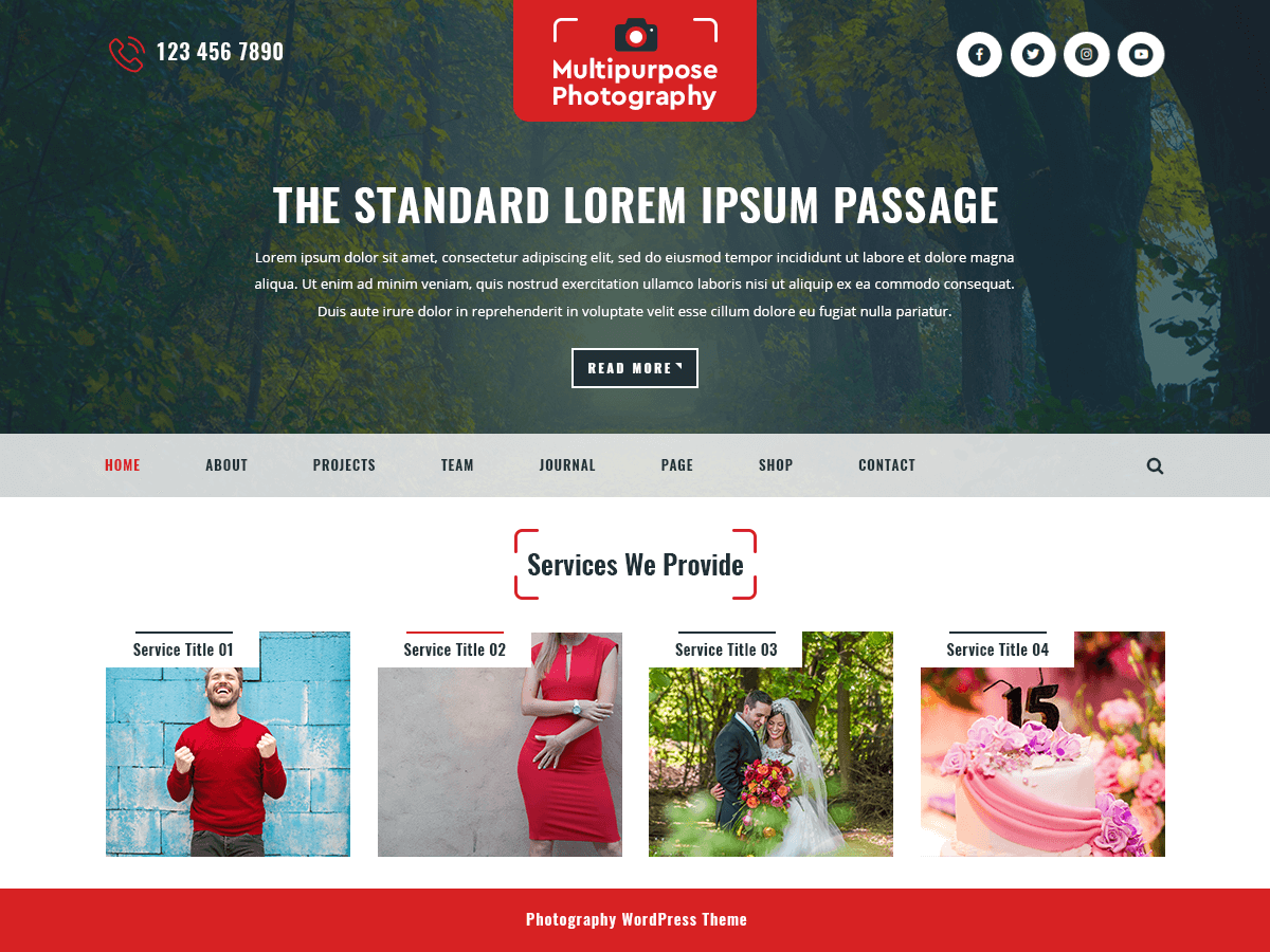 Multipurpose Photography theme screenshot