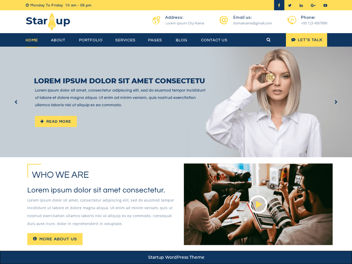 Multipurpose Startup theme screenshot
