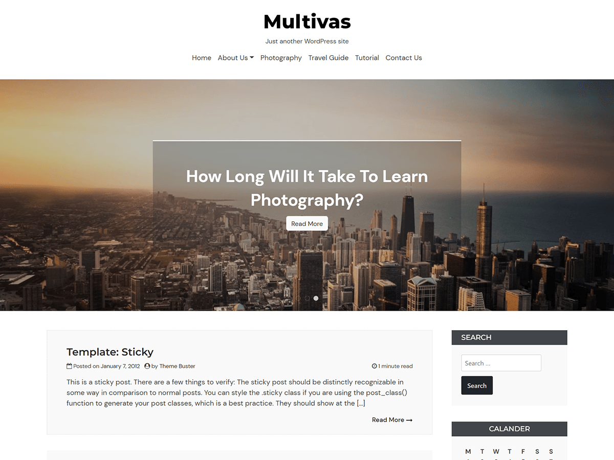 multivas theme screenshot