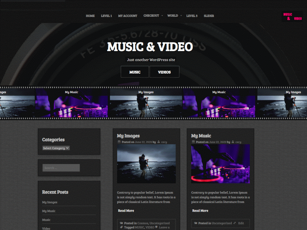 Music and Video theme screenshot