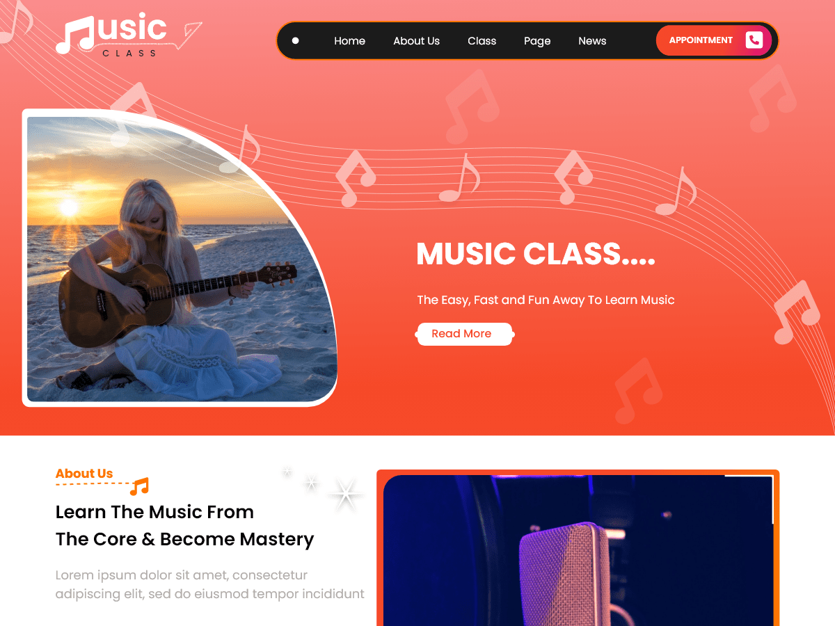 Music Class theme screenshot