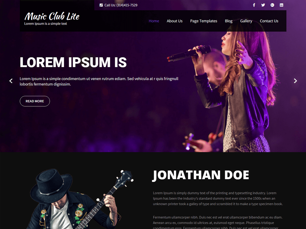 Music Club Lite theme screenshot