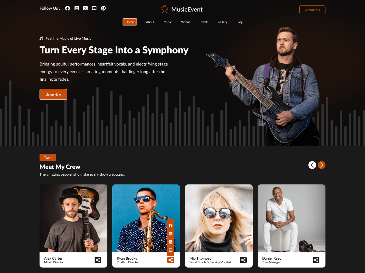 Music Event Artist theme screenshot