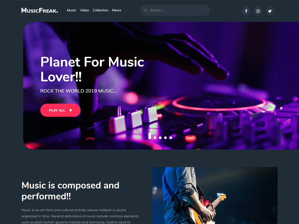 Music Freak theme screenshot
