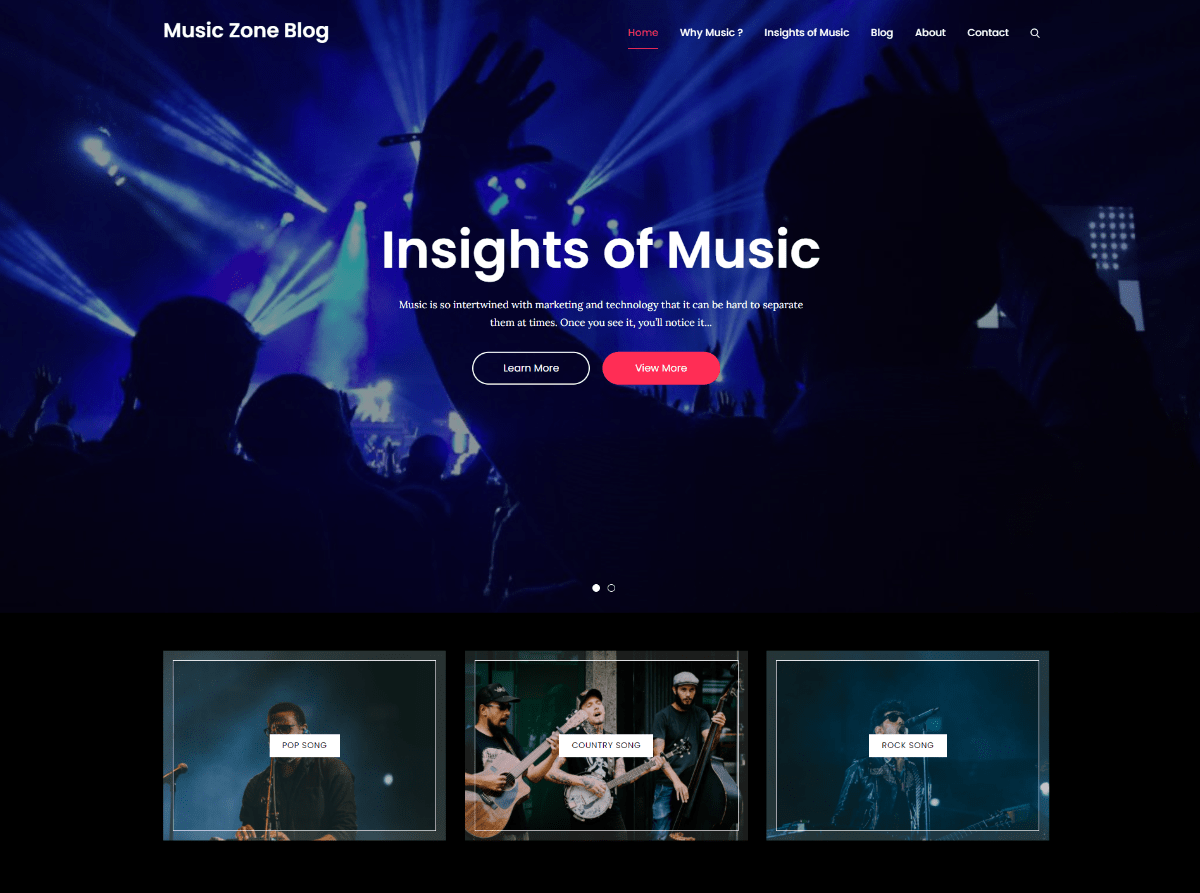 Music Zone Blog theme screenshot