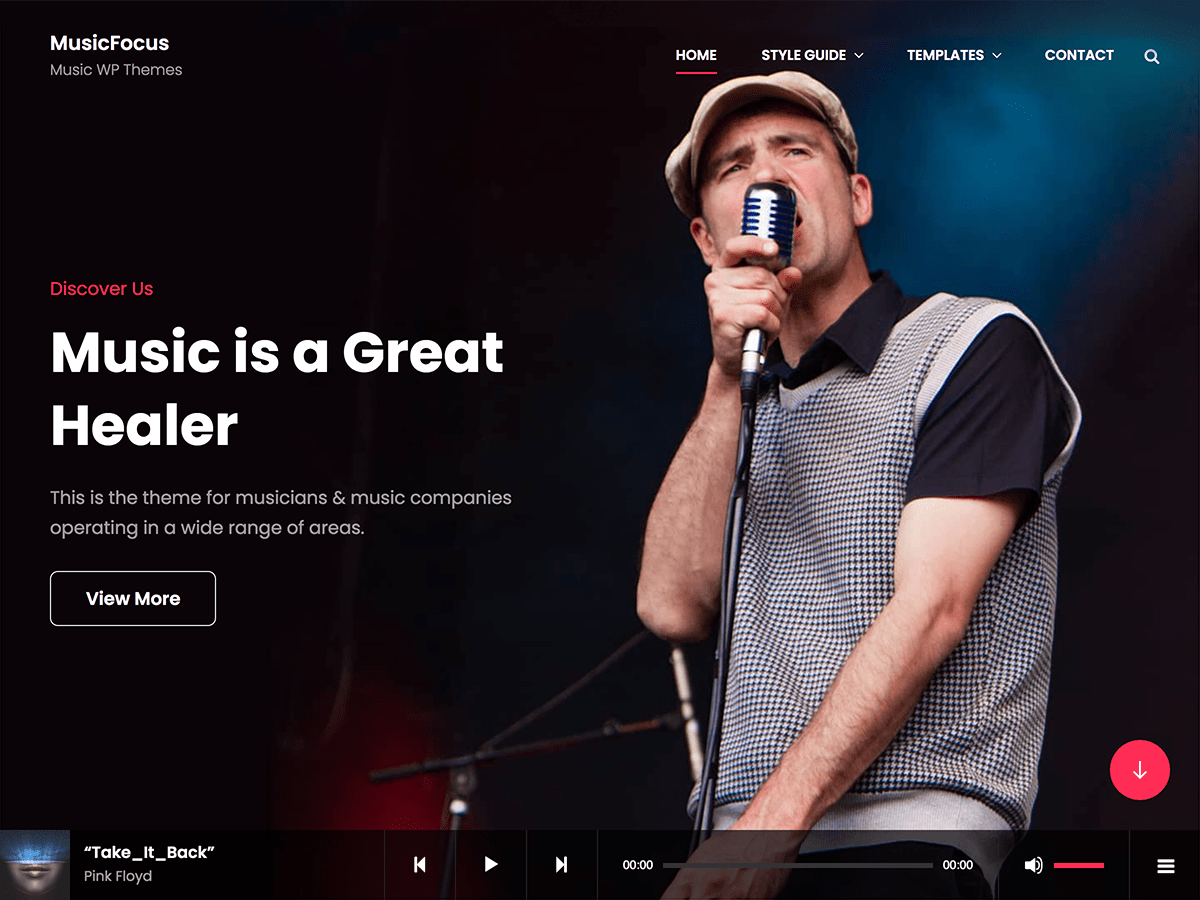 MusicFocus theme screenshot