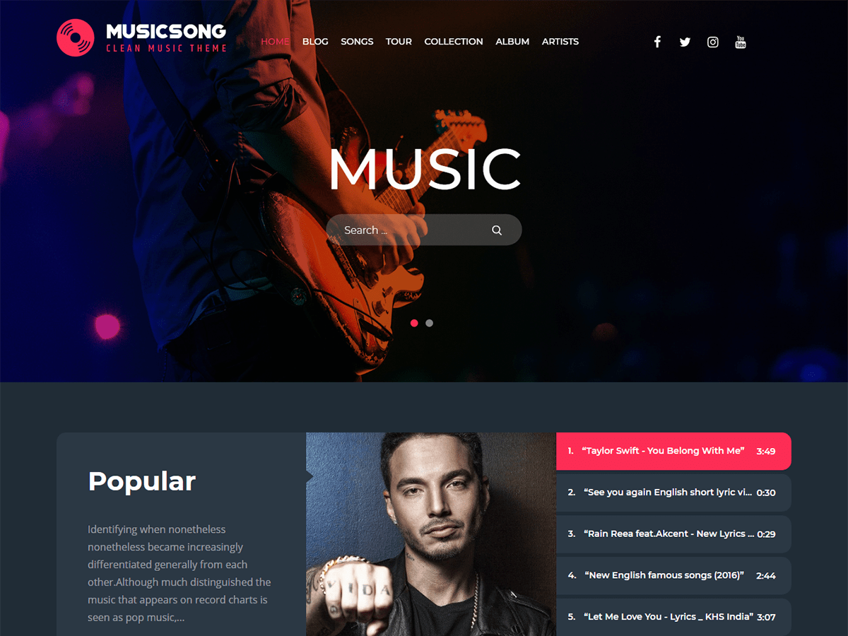 Musicsong theme screenshot