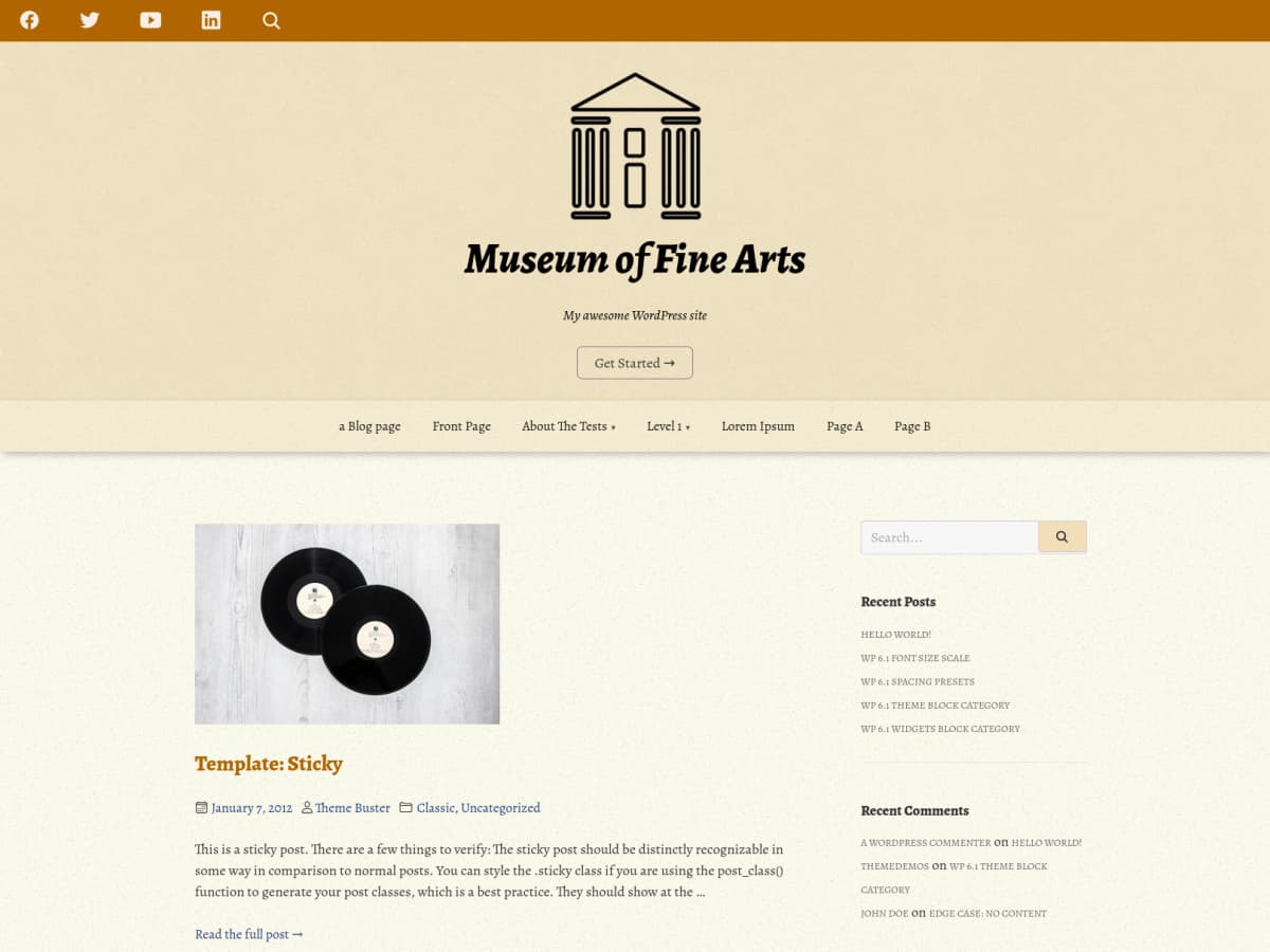 Muzeum theme screenshot