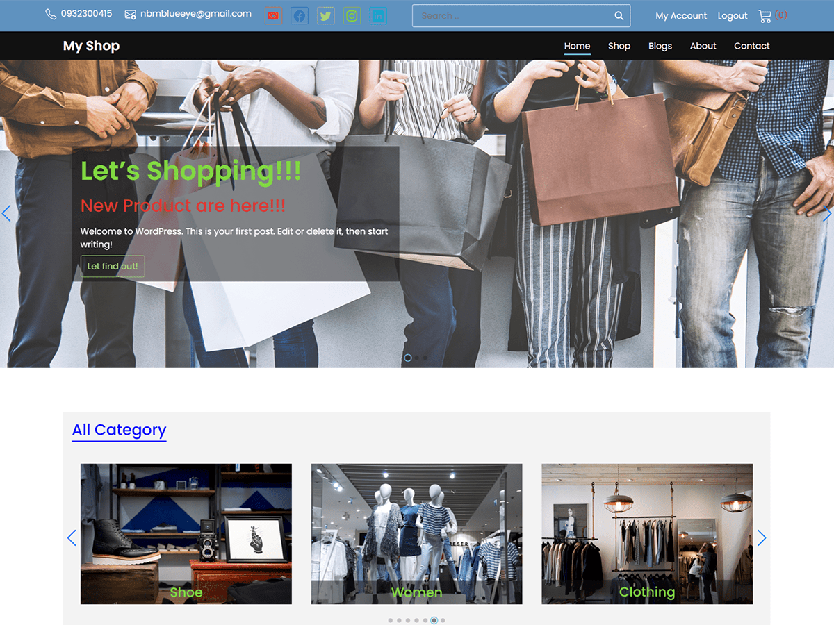 My Online Shop Product theme screenshot