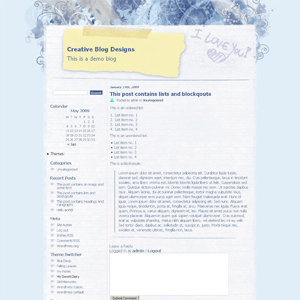 My Sweet Diary theme screenshot
