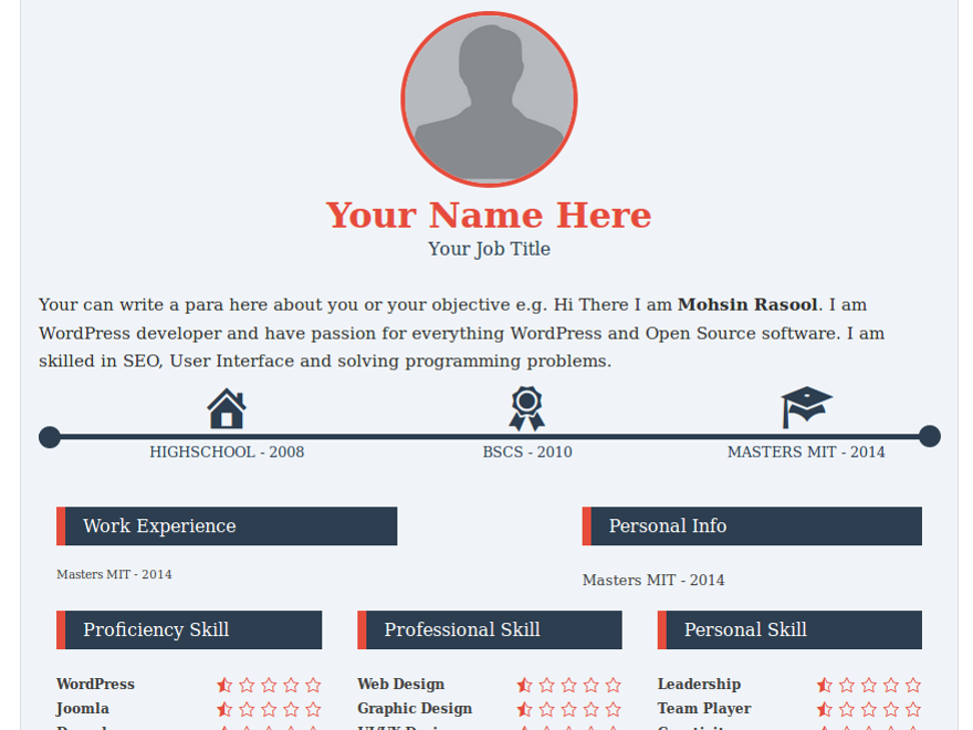 MyResume theme screenshot