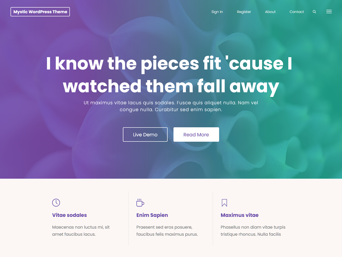 Mystic theme screenshot