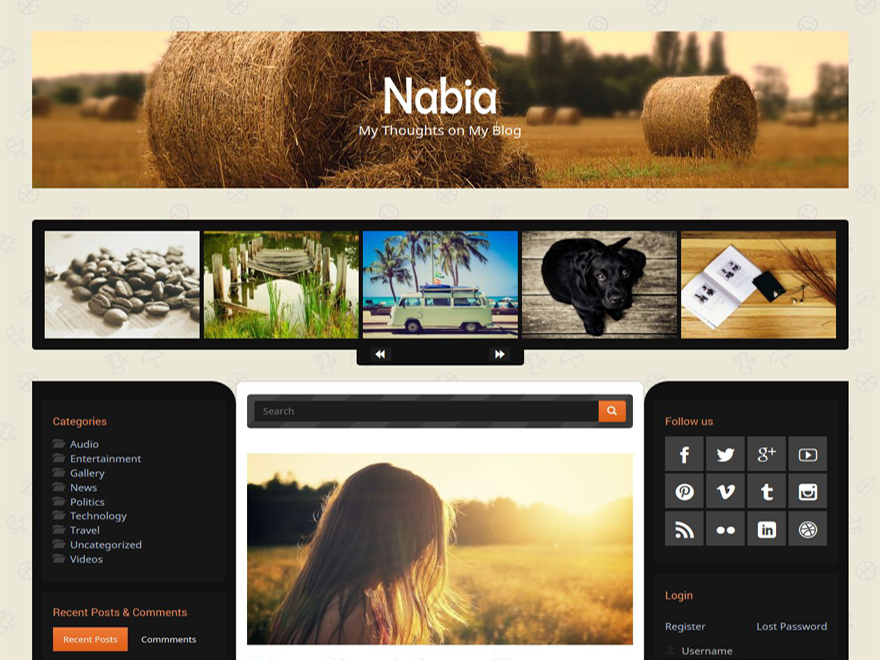 Nabia theme screenshot