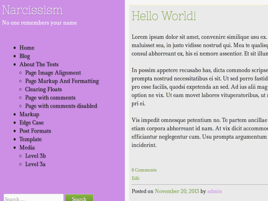 Narcissism theme screenshot