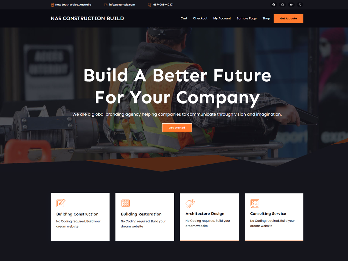 NAS Construction Build theme screenshot