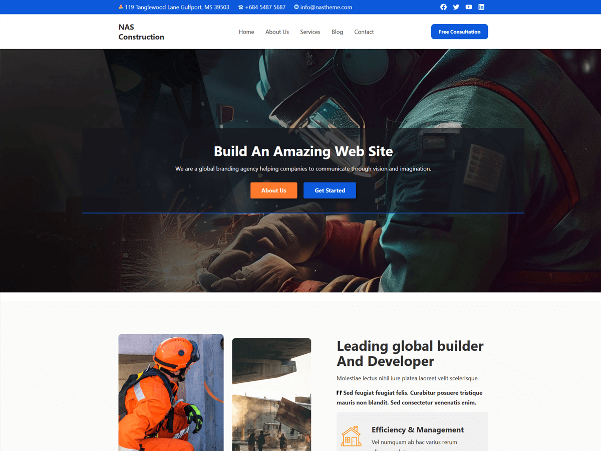 NAS Construction Lite theme screenshot