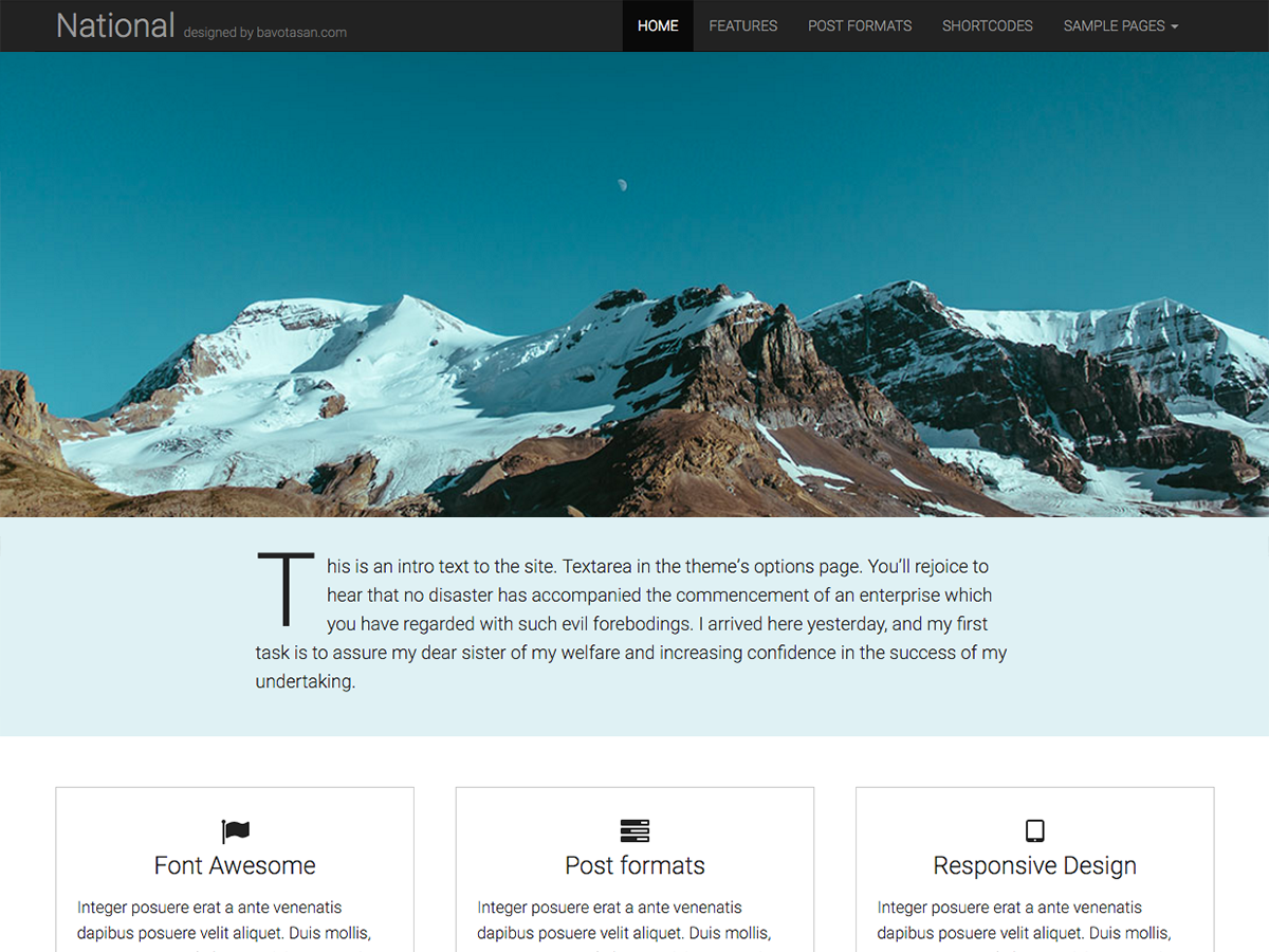 National Basic theme screenshot