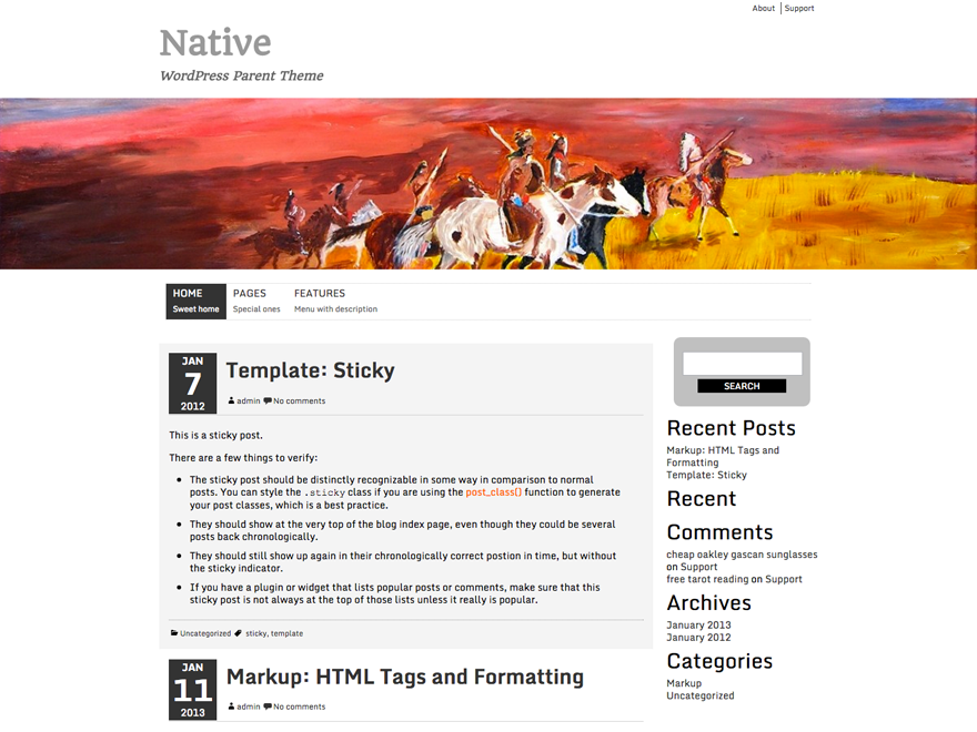 Native theme screenshot
