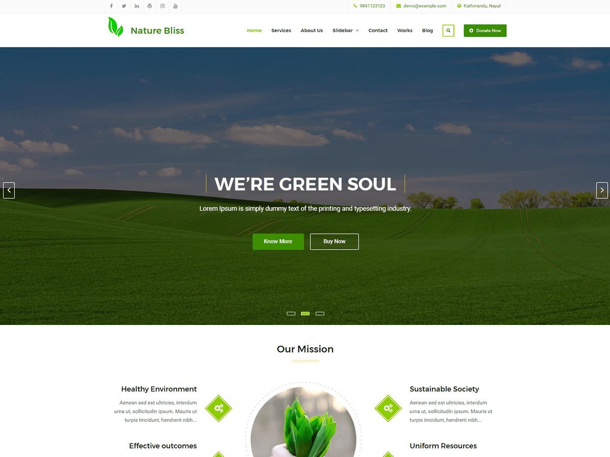 Nature Bliss theme screenshot