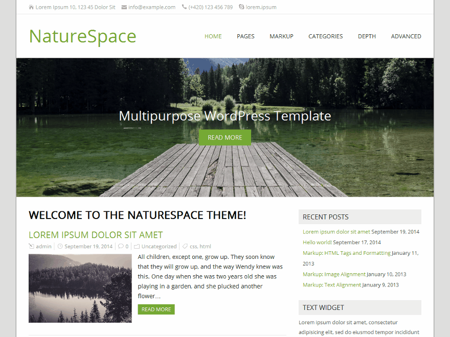 NatureSpace theme screenshot