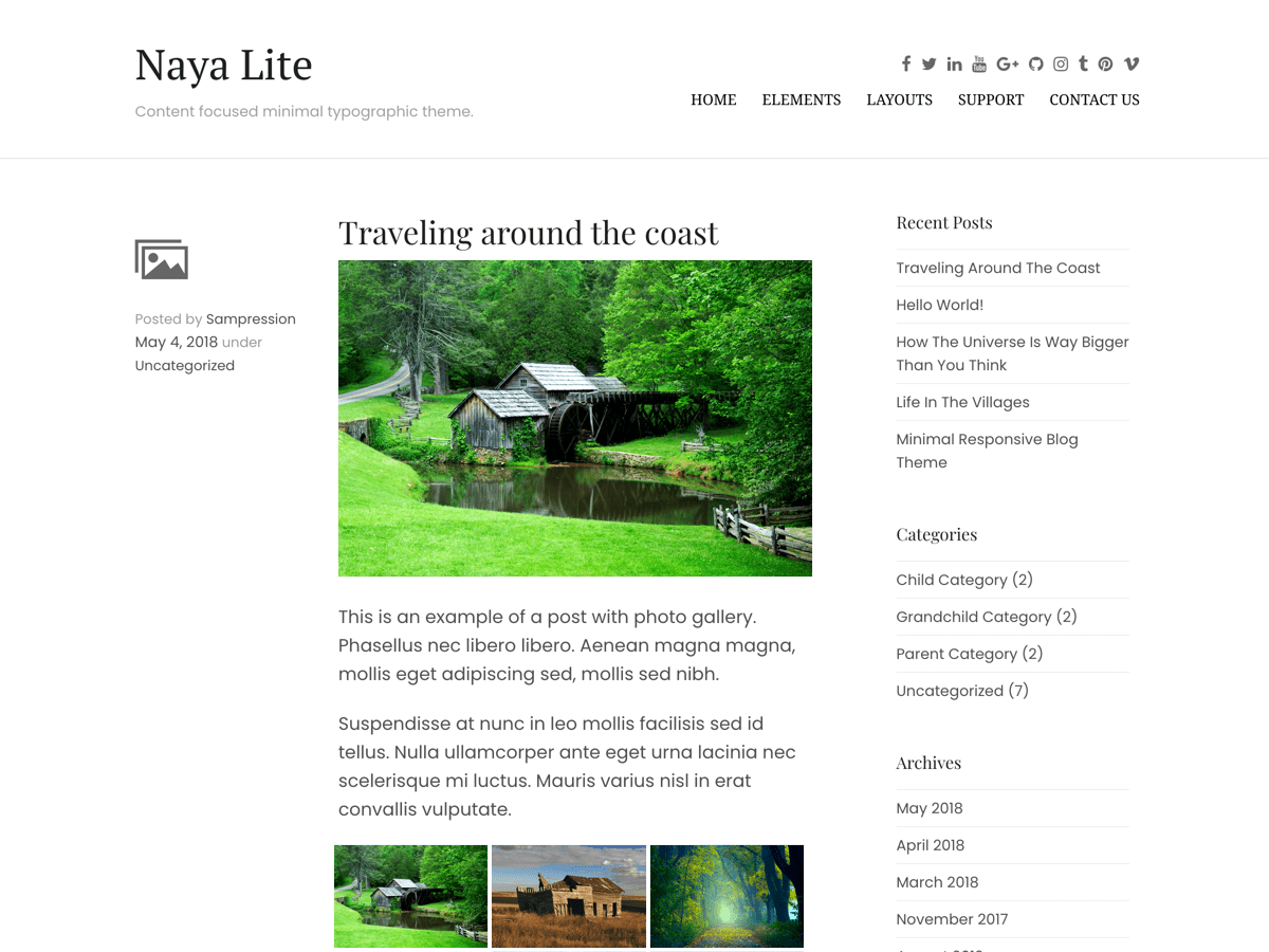 Naya Lite theme screenshot