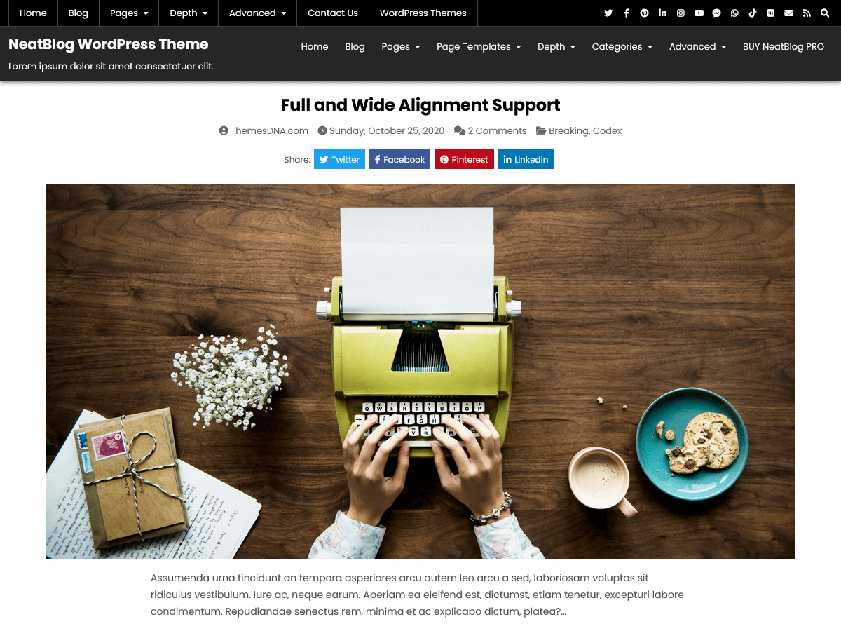 NeatBlog theme screenshot