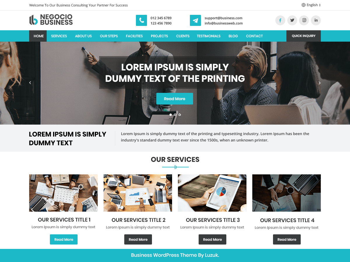 Negocio Business theme screenshot
