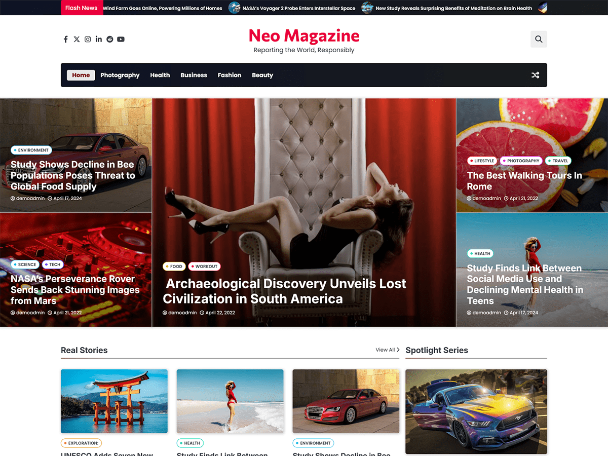 Neo Magazine theme screenshot