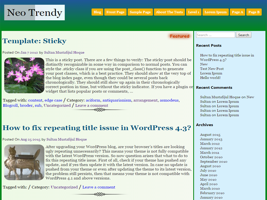 Neo Trendy theme screenshot