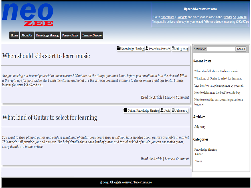 Neo Zee theme screenshot