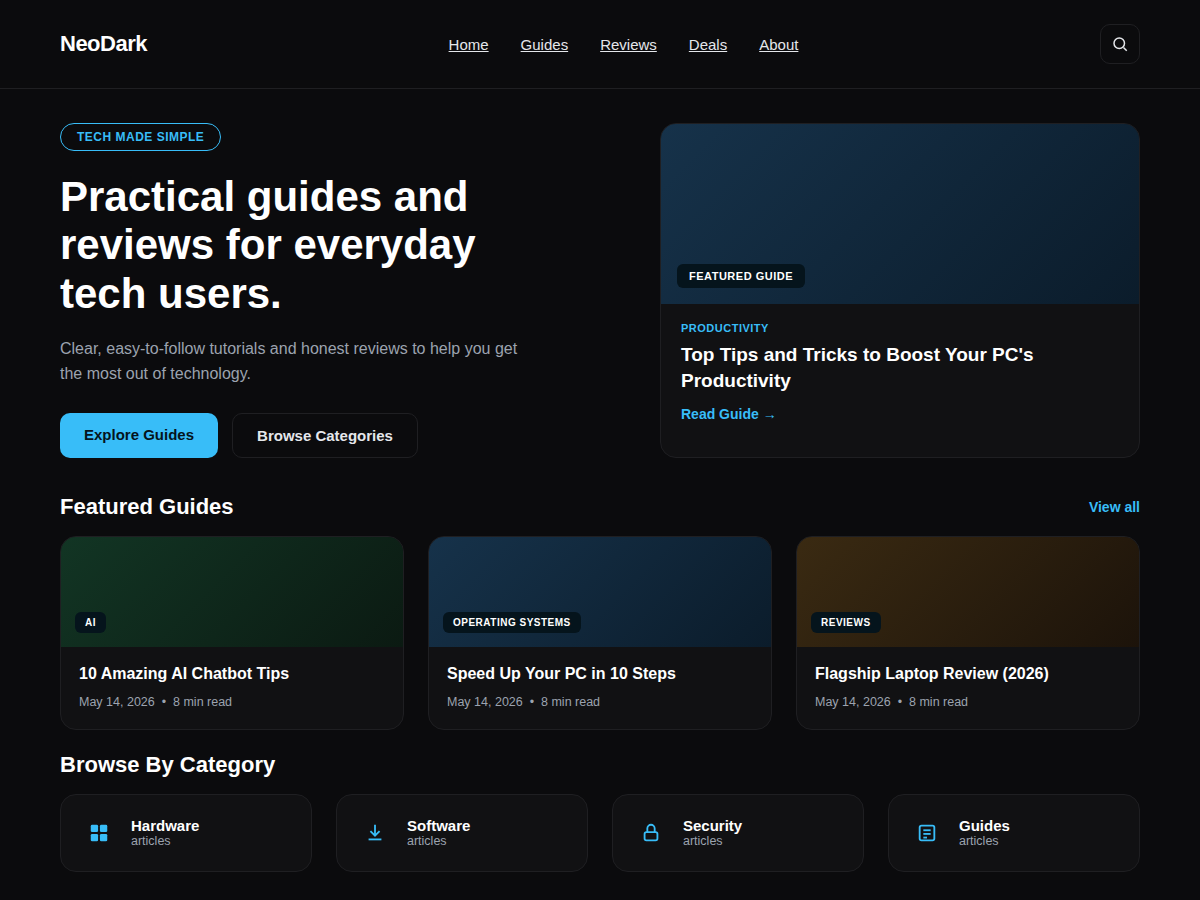 NeoDark theme screenshot
